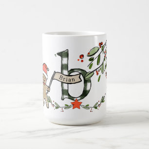 Caneca De Café Estilo Retroativo Monograma de Natal Bastante B Co