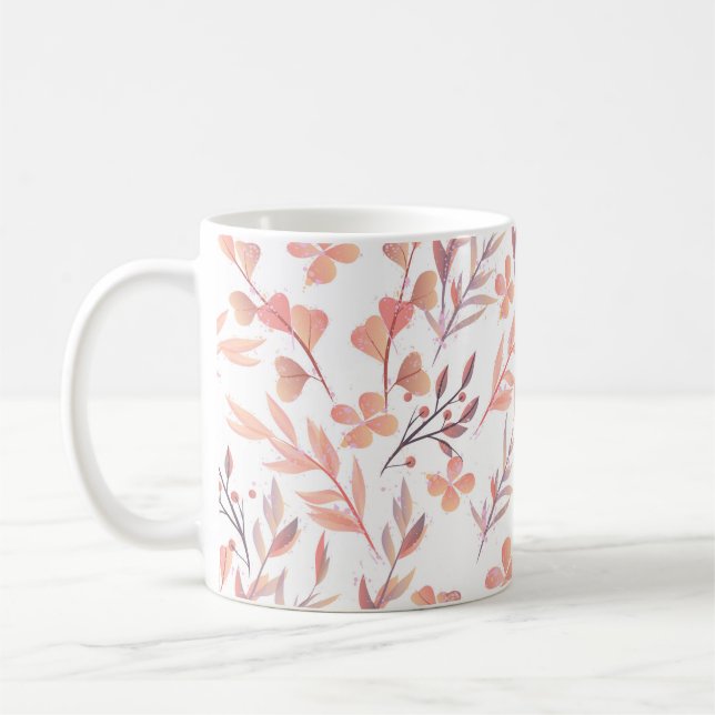 Caneca De Café Estilo retrorado com mão desenhada sem soldadura.  (Esquerda)