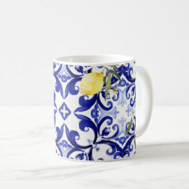 Caneca De Café Estilo siciliano,limões,majolica