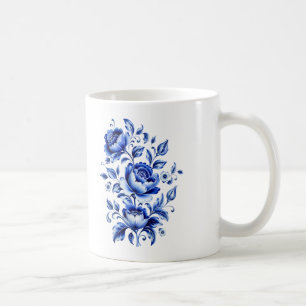 Caneca De Café Estilo Tradicional de Porcelana Folclórica Russa 