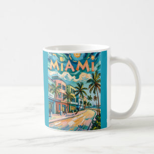 Caneca De Café Estilo Van Gogh Miami Ocean Drive Praia Colorida