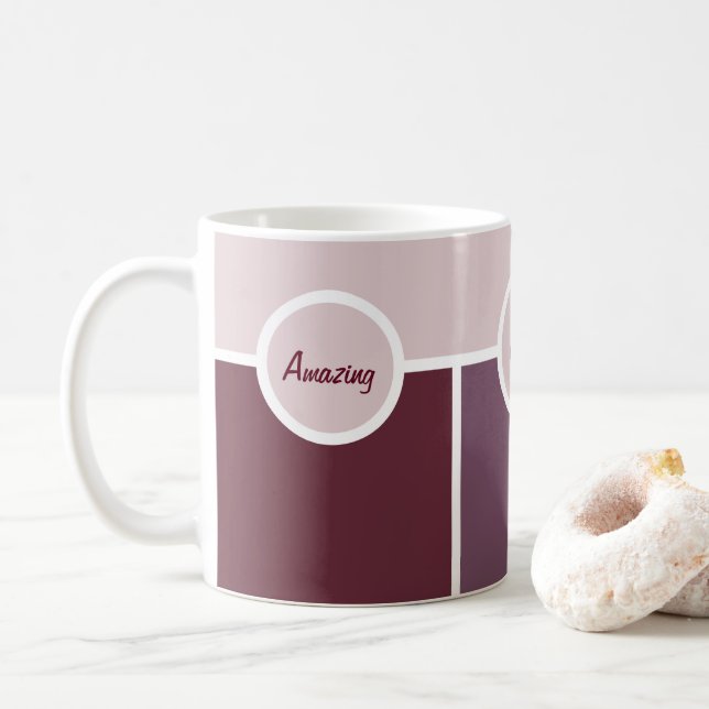 Caneca De Café Estilo verde roxo gráfico simples (Com Donut)
