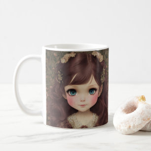 Caneca De Café Estilo Vintage Bonito e Adorável Chibi Kawaii Raiz