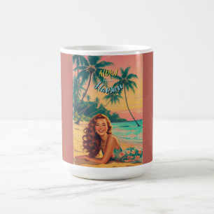 Caneca De Café Estilo Vintage Havaiano Viagem Aloha do Havaí