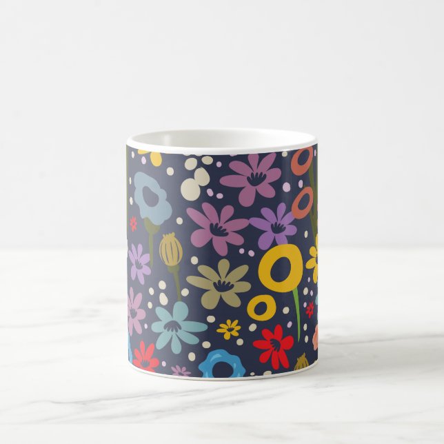 Caneca De Café estilo vintage padrão floral (Centro)