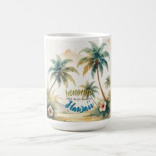 Caneca De Café Estilo Vintage Palmas Havaianas de Capas de Seasca