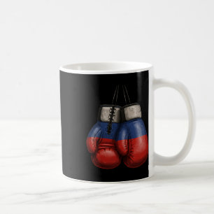Caneca De Café Estilo Vintage Russo Boxando Luvas Com Rússia Fl