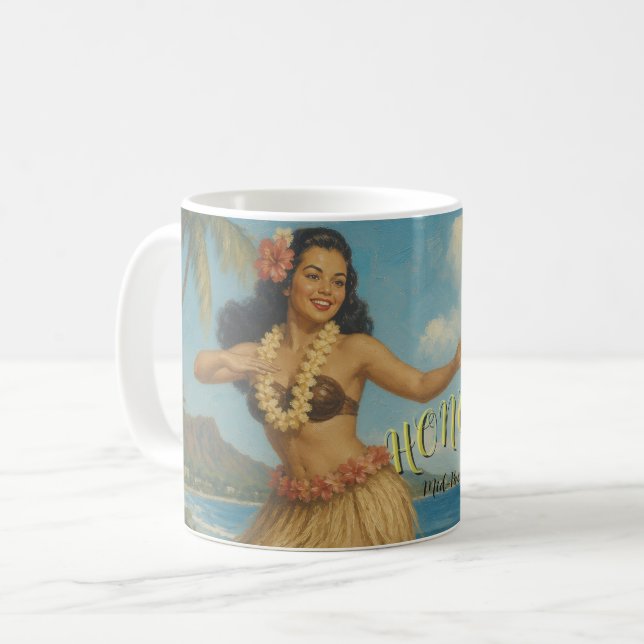 Caneca De Café Estilo Vintage Viagem Havaí (Frente Esquerda)