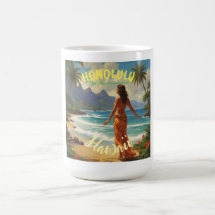 Caneca De Café Estilo Vintage Viagem Honolulu Médio Havaiano - Pa