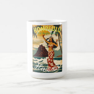 Caneca De Café Estilo Vintage Viagem Honolulu Médio Havaiano - Pa