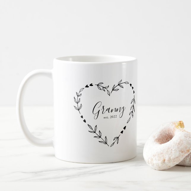 Caneca De Café Estimativa de Ano da Vovó (Com Donut)