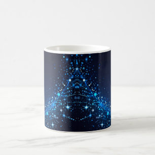Caneca De Café Estimulações brancas em azul profundo