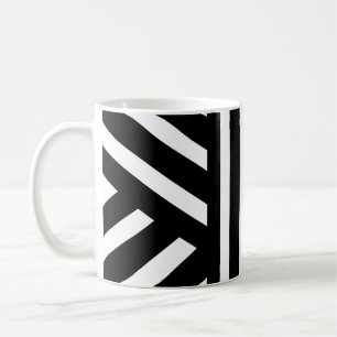 Caneca De Café Estipes brancas e pretas/Abstrato Clássica