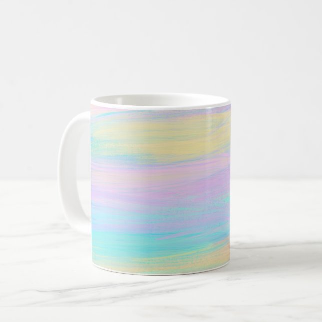 Caneca De Café Estirpes de Tinta em Fluxo Multicoloração (Frente Esquerda)