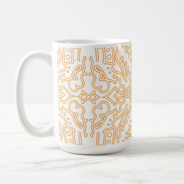 Caneca De Café Estojo de telefone / iPad em Damasco Dourado de Fl (Esquerda)