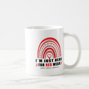 Caneca De Café Estou Aqui Apenas Para Doença Cardíaca Arco-íris d