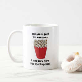 Caneca De Café Estou Aqui Apenas Pelo Pipoca Citação Engraçada