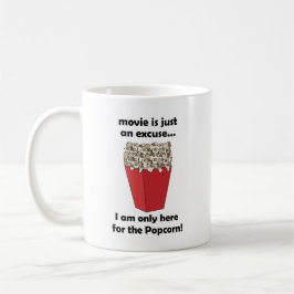 Caneca De Café Estou Aqui Apenas Pelo Pipoca Citação Engraçada