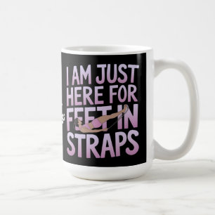 Caneca De Café Estou Aqui Apenas por Pés em Tiras Pilates Diverti