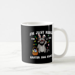 Caneca De Café Estou Aqui Para Caça De Ovos De Páscoa Guaxinim Me