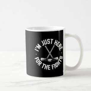 Caneca De Café Estou Aqui Só Pelas Brigas Funny Hockey