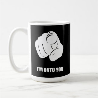 Caneca De Café Estou Atento a Você - Dedo em Rista, Divertido
