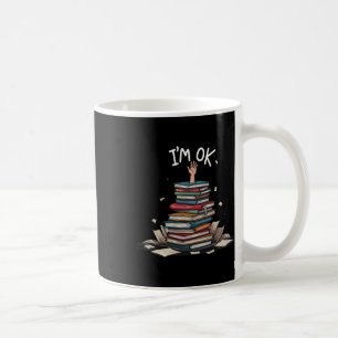 Caneca De Café Estou Bem Engraçado Leitura Livro Leitura Nerd Bib