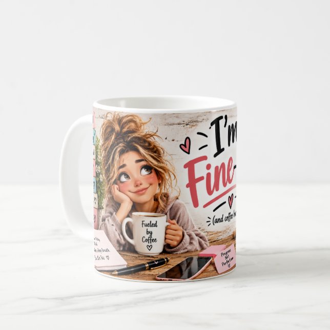 Caneca de Café 'Estou Bem‑ish' (Frente Esquerda)