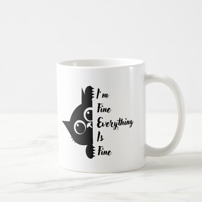 Caneca De Café Estou Bem Tudo Está Bem (Direita)
