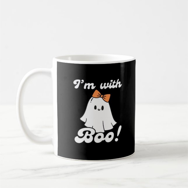 Caneca De Café Estou Com Boo Estilo Retro Engraçado (Esquerda)