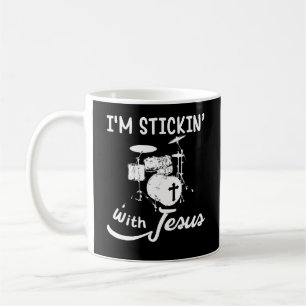 Caneca De Café Estou com Jesus Christian Drummer