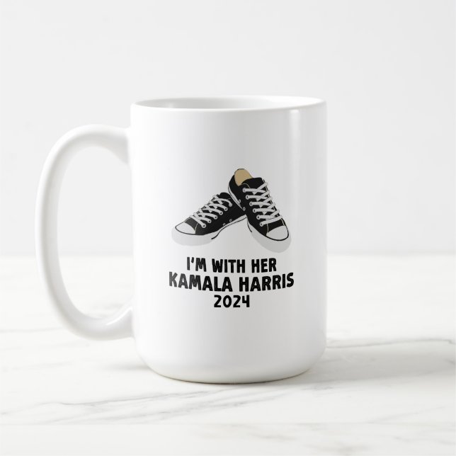 Caneca De Café Estou com Kamala Harris Support Kamala Harris (Esquerda)