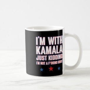 Caneca De Café Estou Com Kamala Só Brincando Não Idiota Retro Ele