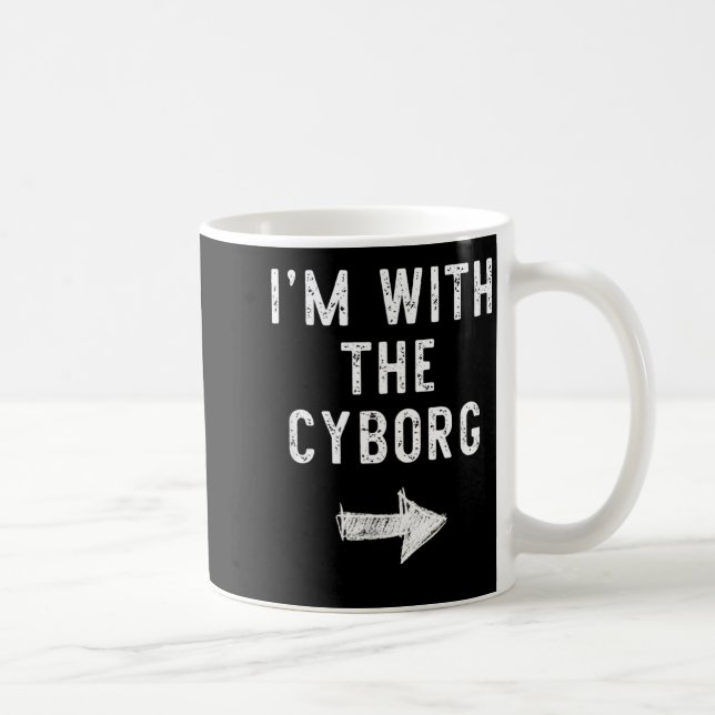 Caneca De Café Estou Com O Ciborgue Roupa Divertida de Casal de H (Direita)