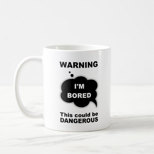Caneca De Café Estou entediado preto (Esquerda)