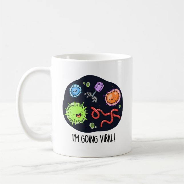 Caneca De Café Estou indo ao Viral Funny Virus Pun (Esquerda)