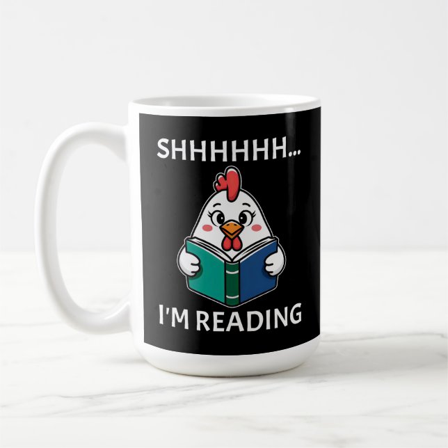 Caneca De Café Estou lendo livro lendo livro de frango (Esquerda)
