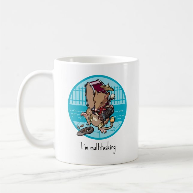 Caneca De Café Estou multitarefa Cartoon de um homem bandicoot Bu (Esquerda)