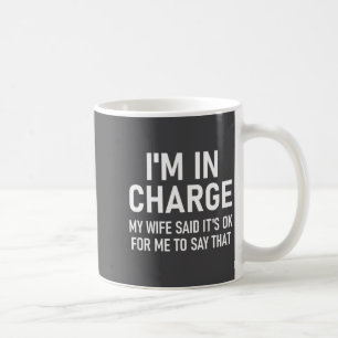 Caneca De Café Estou no Comando, Divertido, Piadas, Ditos Sarcást