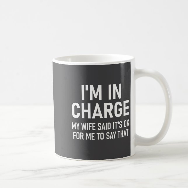 Caneca De Café Estou no Comando, Divertido, Piadas, Ditos Sarcást (Direita)