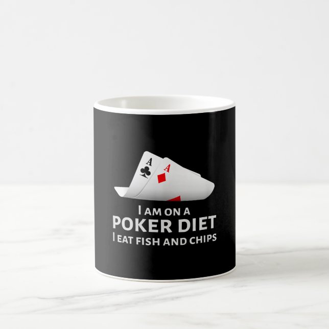 Caneca De Café Estou Numa Dieta De Pôquer Comendo Peixes E Chips (Centro)