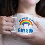 Caneca De Café Estou orgulhoso do meu filho Gay LGBTQ Mãe Pai Pai<br><div class="desc">Estou orgulhoso do meu filho Gay. Um belo presente de desfile de orgulho gay para um pai ou mãe que se apoia. Eu amo meu filho LGBTQ incondicionalmente. Uma legal mãe ou um presente de pai.</div>