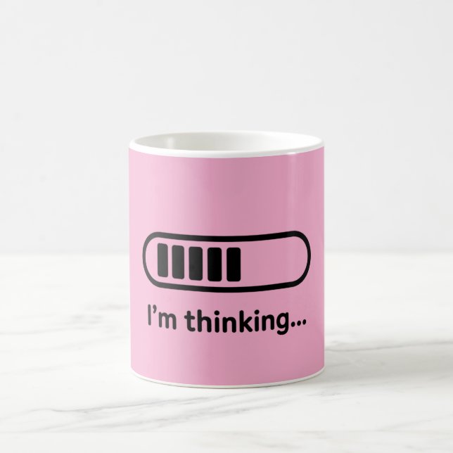 Caneca De Café Estou Pensando... Barra de Progresso Rosa Minimali (Centro)