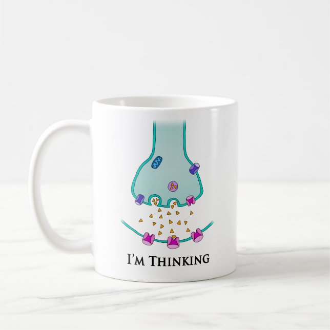 Caneca De Café Estou Pensando Neurônio Sinapse (Esquerda)
