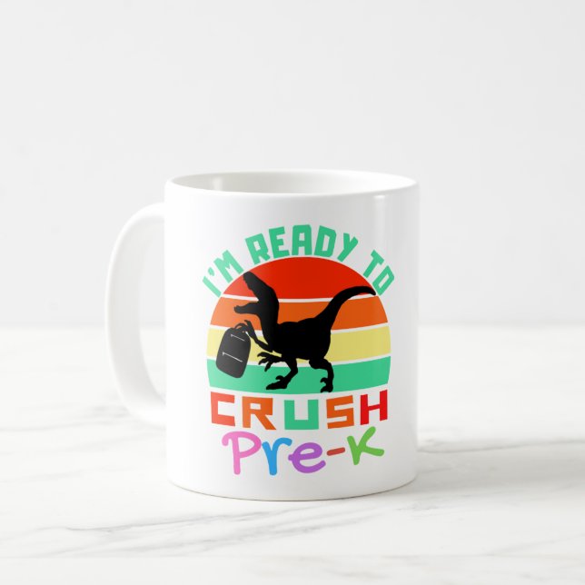 CANECA DE CAFÉ ESTOU PRONTO PARA CHOCAR PRÉ-K - DINOSSAUR LEGAL (Frente Esquerda)
