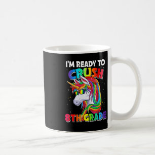 Caneca De Café Estou pronto para esmagar o 8º ano de volta ao Uni