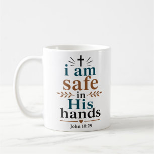 Caneca De Café Estou Seguro Em Suas Mãos Fé Cristã Clássica