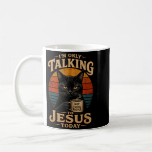 Caneca De Café Estou Só Falando Com Jesus Hoje Gato Cristão Com