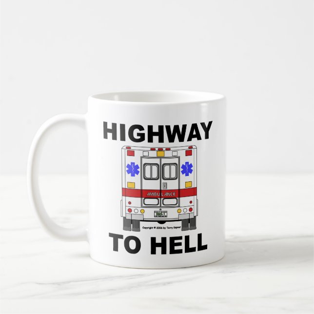 Caneca De Café Estrada à ambulância do inferno - copo (Esquerda)