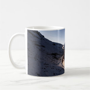 CANECA DE CAFÉ ESTRADA DE CURVA EM MEIO DA MONTANHA COBERTA PELA